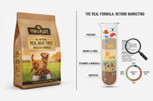 Don't be fooled by "all-natural" claims; understand the real formula behind dog food.