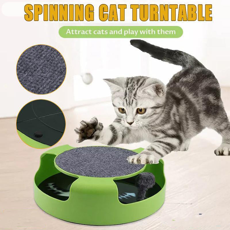 SunReady 2-in-1 Interactive Cat Turntable Scratcher Toy for indoor cats in Australian homes