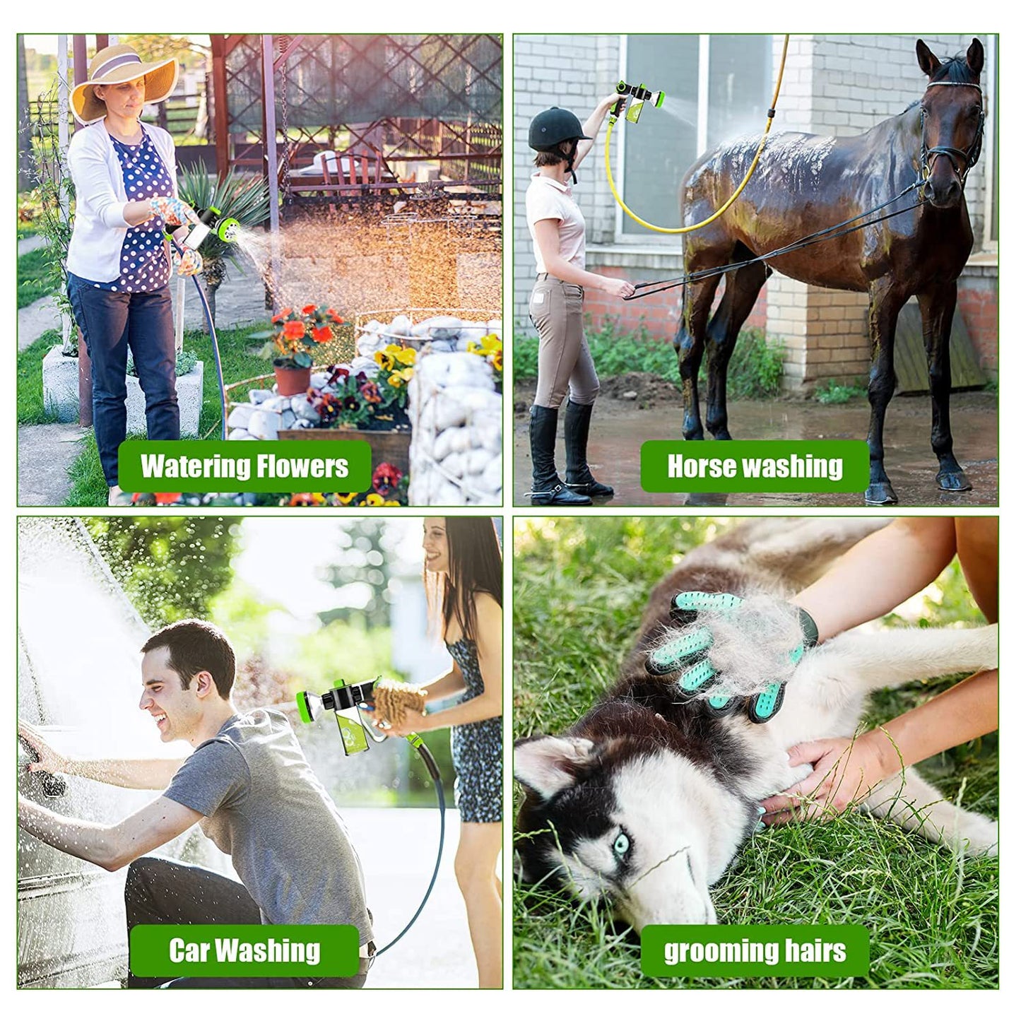 SunReady 8-in-1 Dog Shower Sprayer & Grooming Kit detail for at-home grooming at home