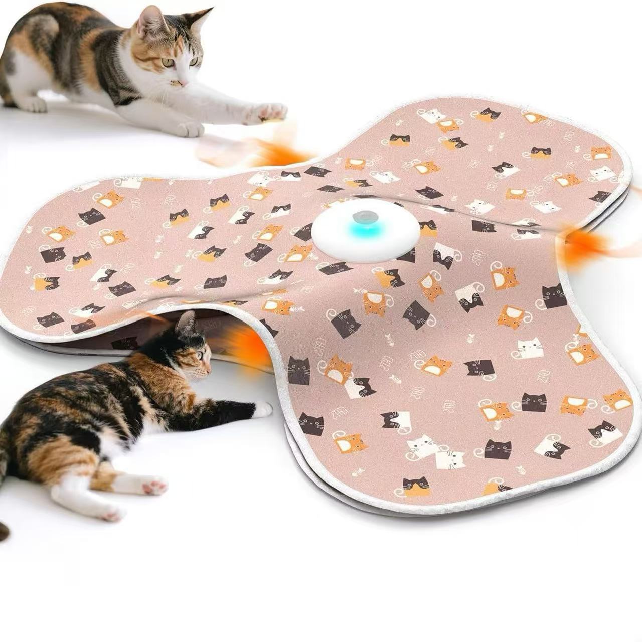 SunReady Rechargeable Peek-a-Boo Cat Toy with Feathers practical enrichment play setup in Australia