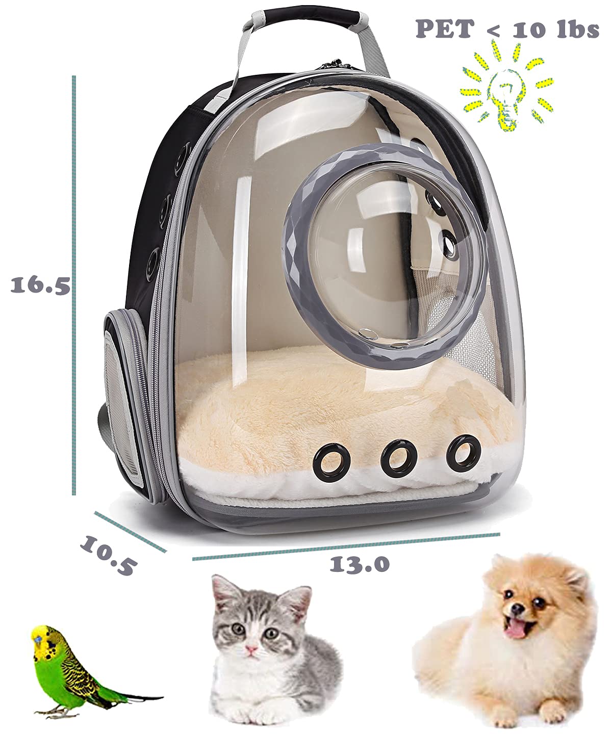 SunReady Space Capsule Cat and Small Dog Backpack Carrier detail for daily pet care at home