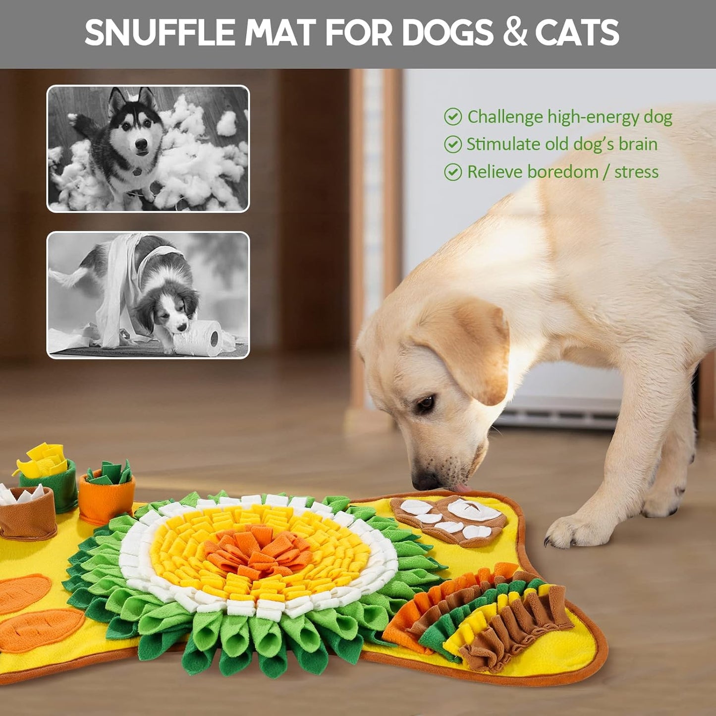 SunReady Interactive Dog Snuffle Mat feature view for dogs