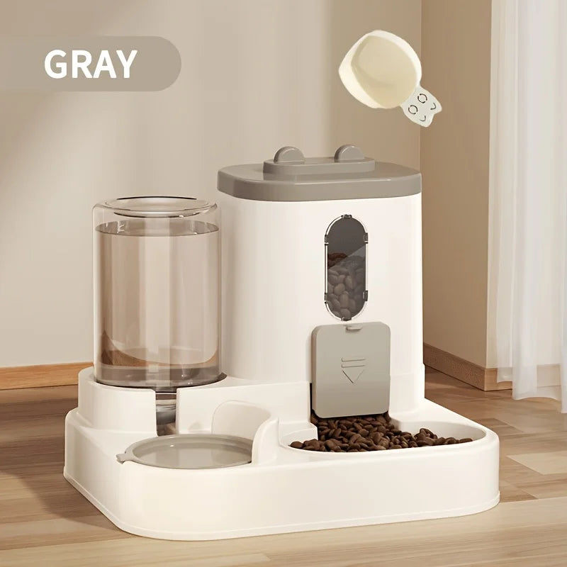 SunReady 2-in-1 Gravity Pet Feeder and Water Station detail for feeding routine at home
