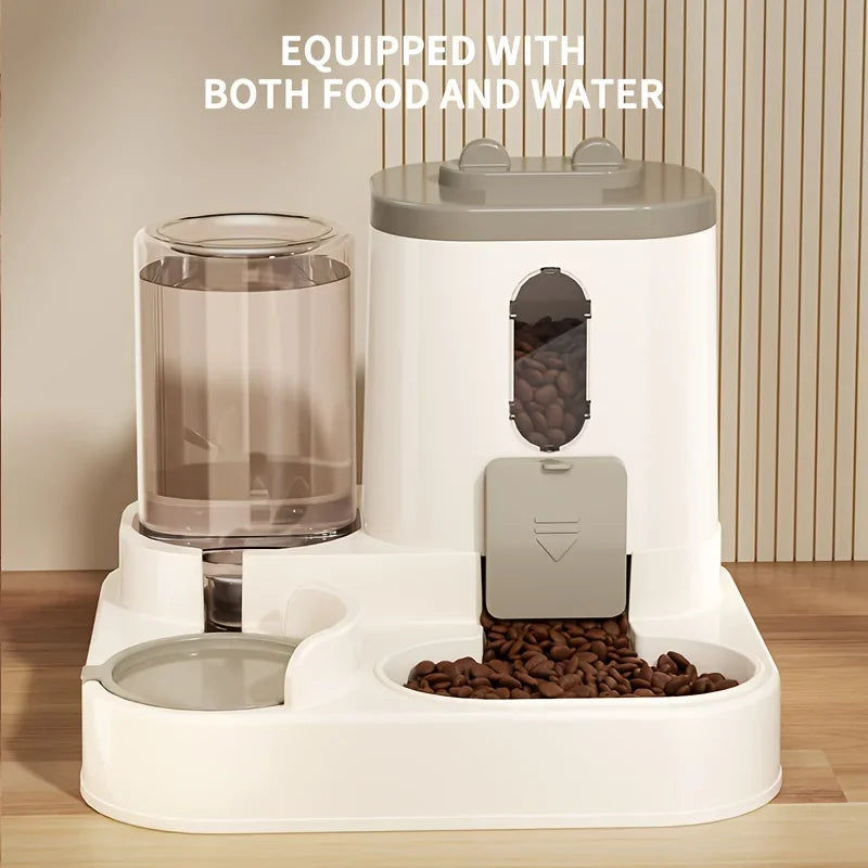 SunReady 2-in-1 Gravity Pet Feeder and Water Station feature view for cats and dogs