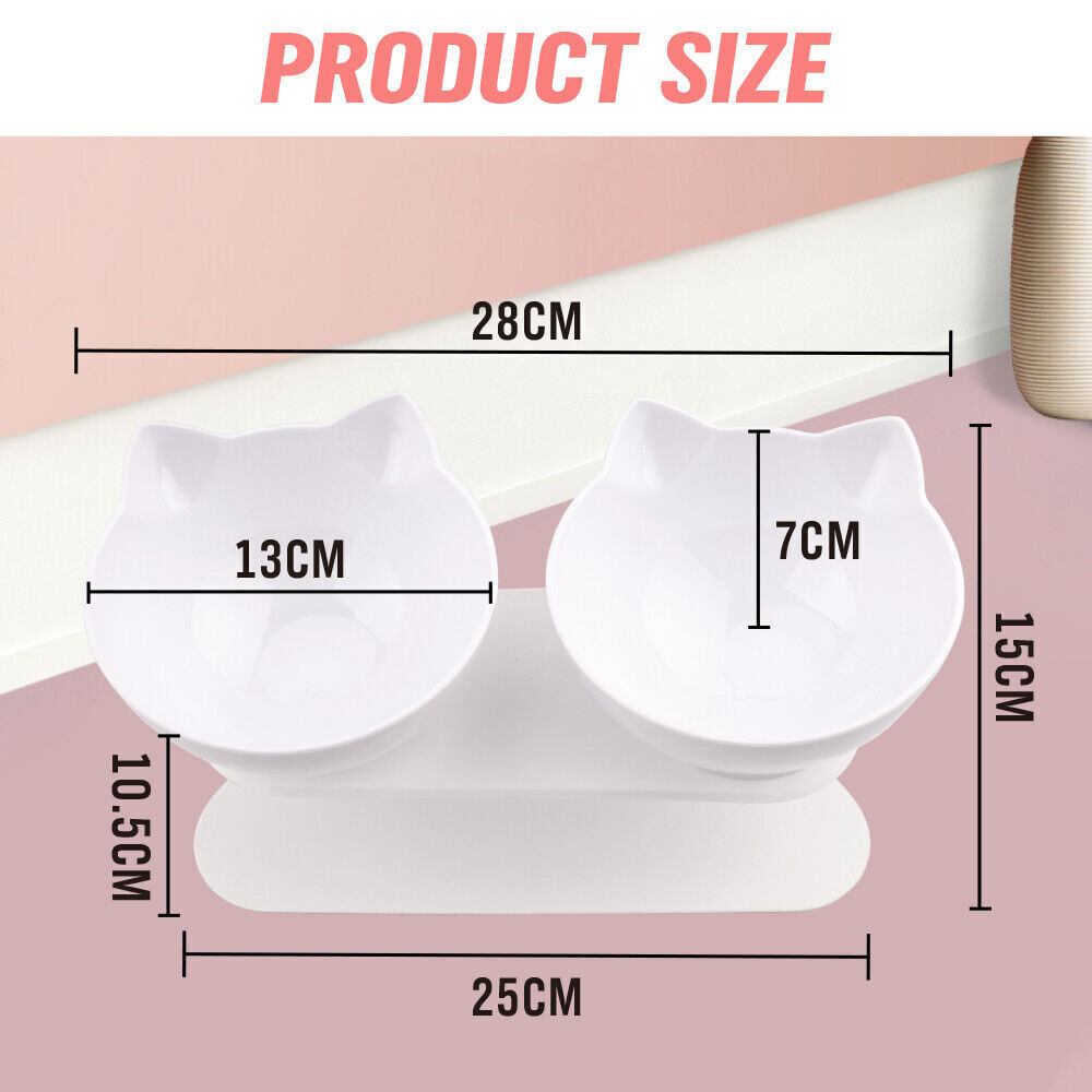 SunReady Ergonomic Elevated Double Cat Bowls detail for feeding routine at home