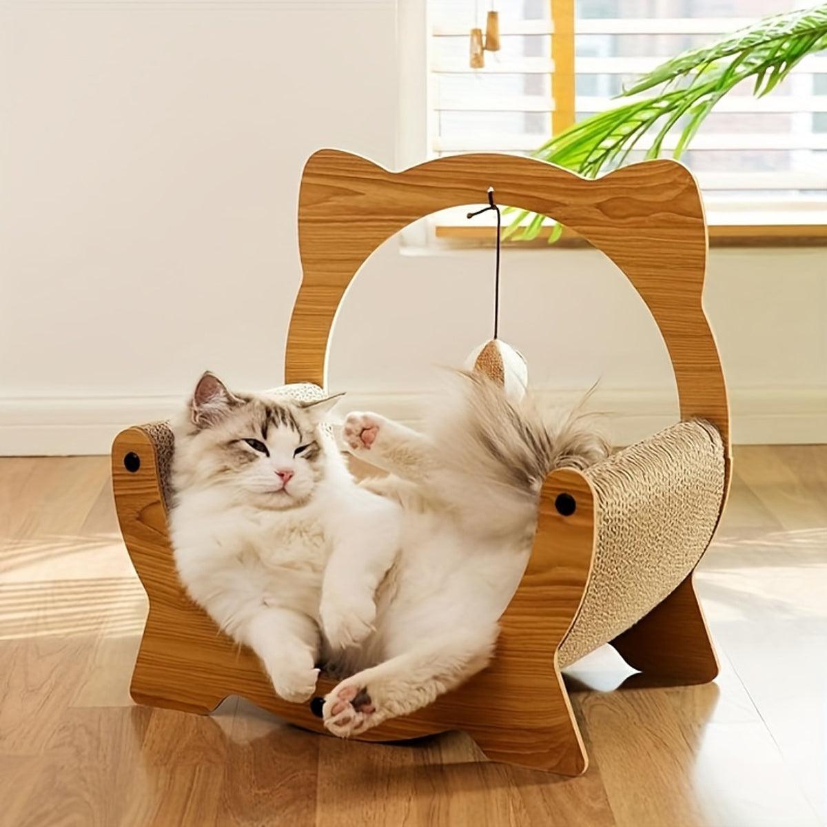 SunReady 2-in-1 Wooden Cat Scratcher Lounge practical climbing and scratching setup in Australia