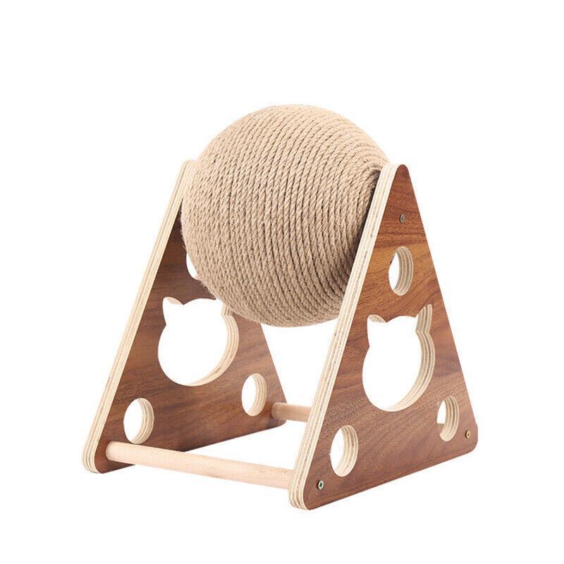 SunReady Modern Wooden Cat Tree & Sisal Scratcher detail for climbing and scratching at home