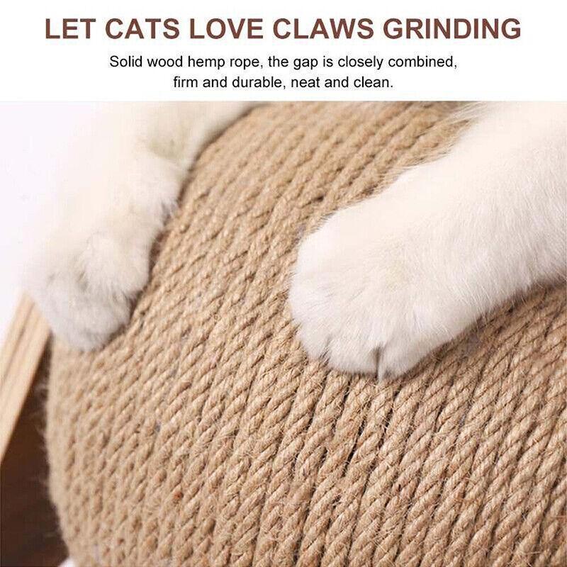 SunReady Modern Wooden Cat Tree & Sisal Scratcher feature view for indoor cats