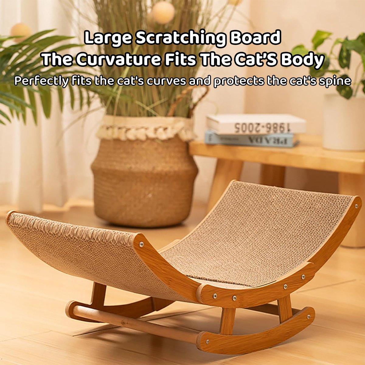 SunReady 3-in-1 Rocking Cat Scratcher Bed feature view for indoor cats