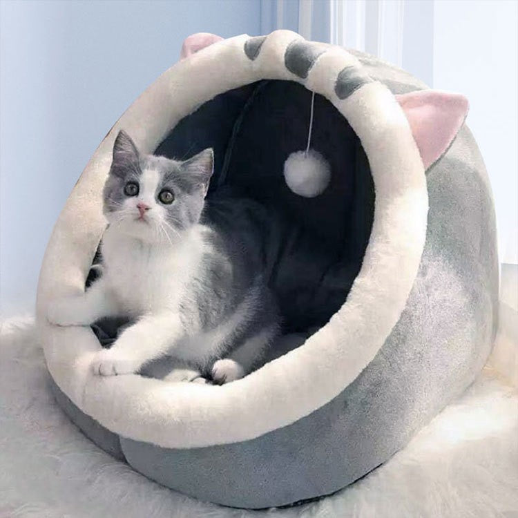 SunReady Calming Cat Cave Bed with Teaser Toy lifestyle photo for Australian pet homes