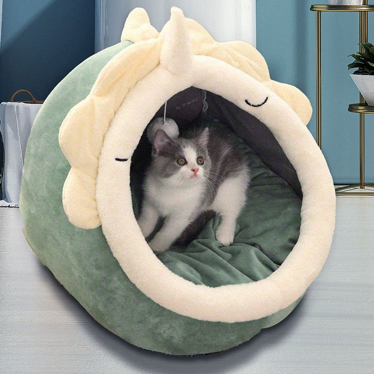 SunReady Calming Cat Cave Bed with Teaser Toy for indoor cats in Australian homes