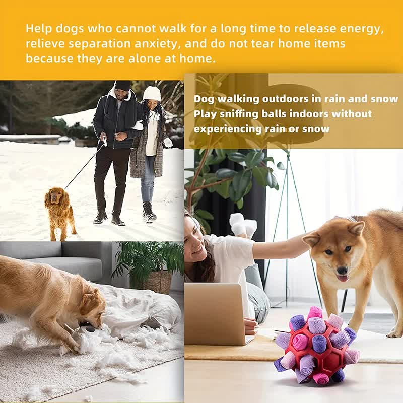 SunReady Interactive Snuffle Ball Treat Dispensing Toy detail for enrichment play at home