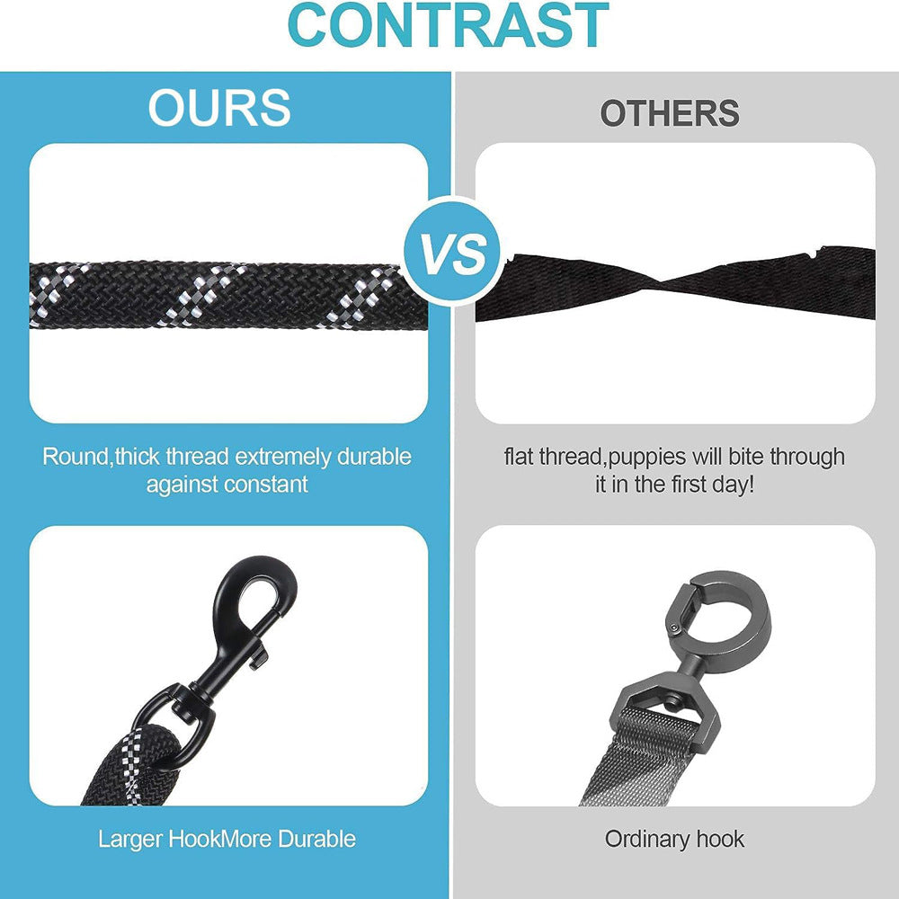 SunReady™ 3-in-1 Tangle-Free Bungee Dog Leash - Heavy Duty Reflective Coupler for 1-3 Dogs