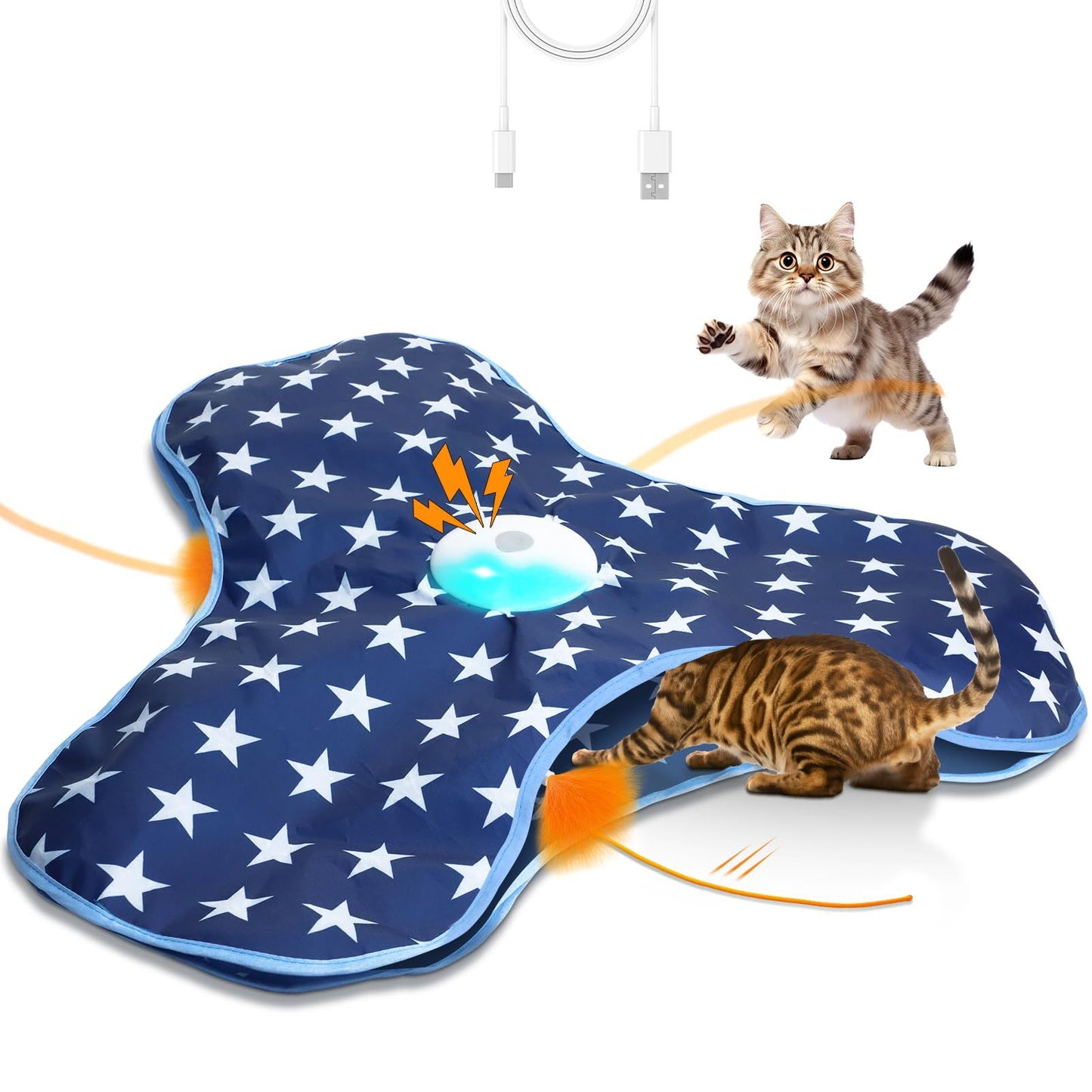 SunReady Rechargeable Peek-a-Boo Cat Toy with Feathers for indoor cats in Australian homes