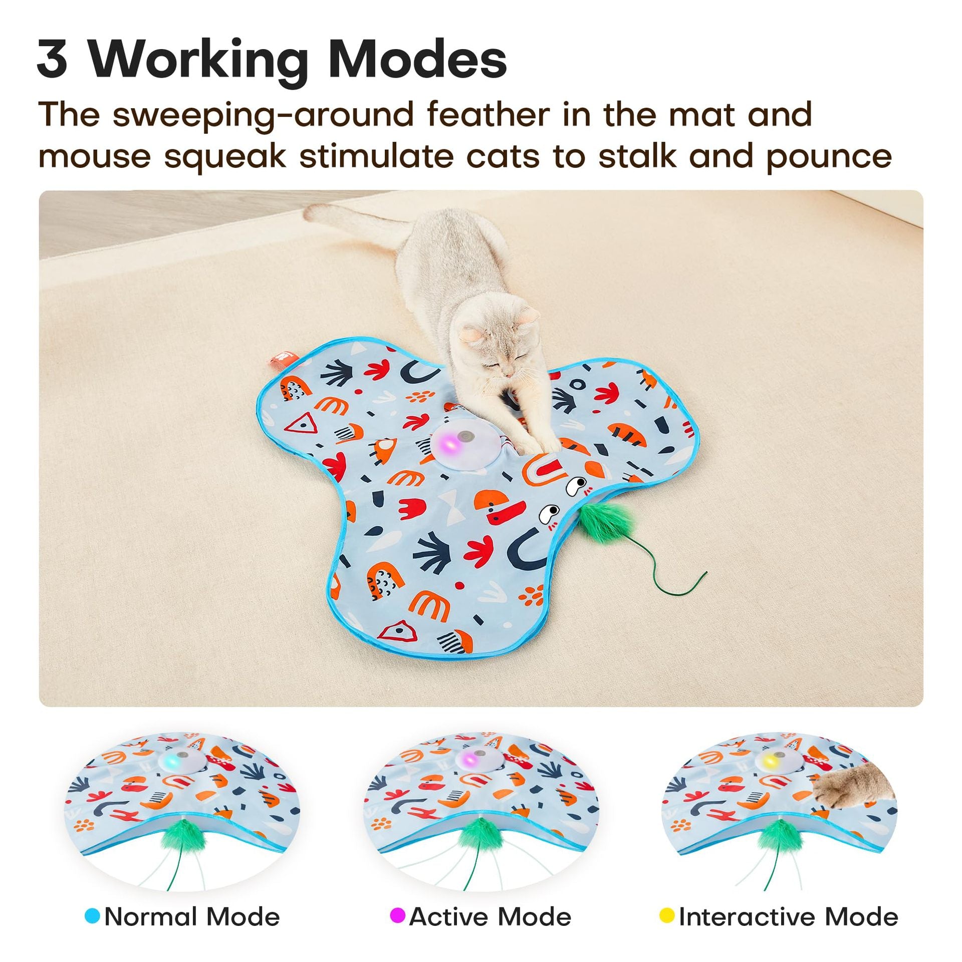 SunReady Rechargeable Peek-a-Boo Cat Toy with Feathers lifestyle photo for Australian pet homes