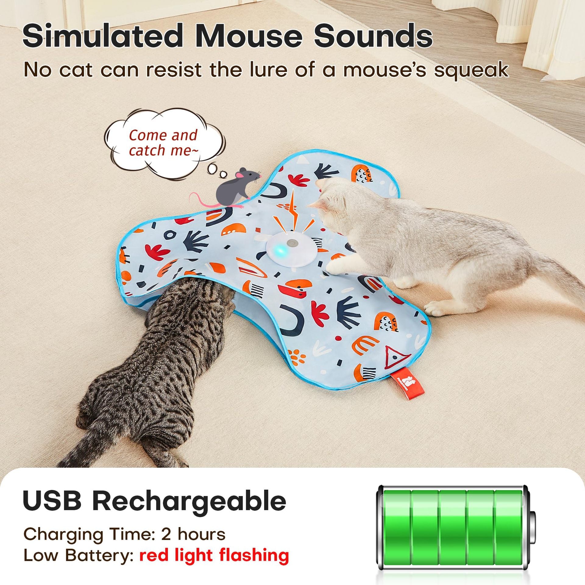 SunReady Rechargeable Peek-a-Boo Cat Toy with Feathers practical enrichment play setup in Australia