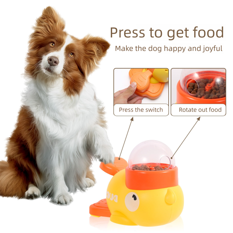 SunReady Interactive Duck Treat Dispenser Puzzle Toy feature view for dogs